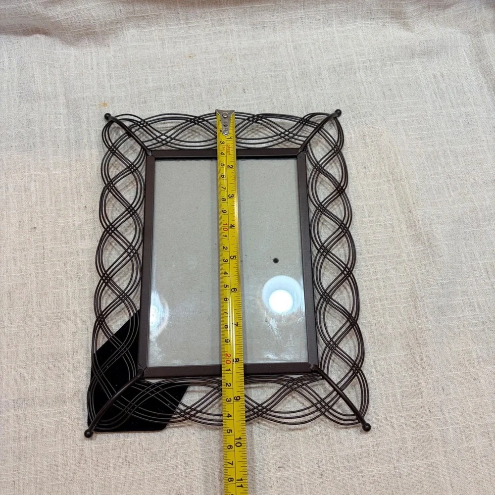 Burnes‎ of Boston 5x7 Photo Frame Dark Bronze Woven Wire Lattice Metal Filigree